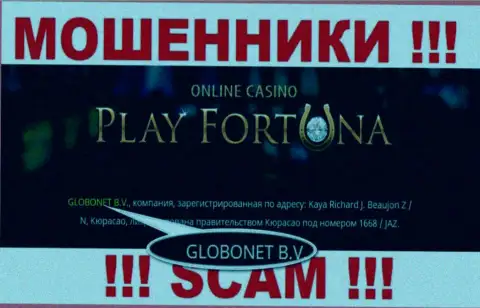 Информация о юридическом лице Play Fortuna, ими является контора GLOBONET B.V.
