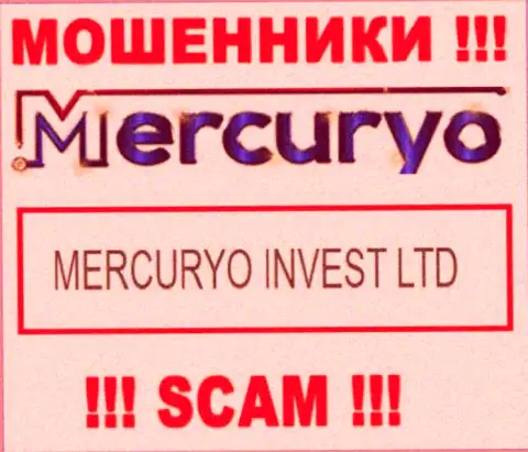 Юридическое лицо Меркурио - это Mercuryo Invest LTD, именно такую инфу оставили жулики на своем информационном портале