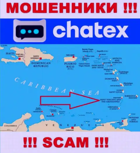 Не доверяйте мошенникам Чатекс, ведь они находятся в офшоре: Сент-Винсент и Гренадины
