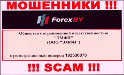На сайте мошенников Forex BY предоставлен именно этот регистрационный номер указанной компании: 192530878