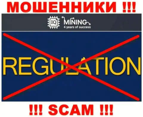 Сведения о регулирующем органе компании IQ Mining не разыскать ни на их информационном портале, ни в интернете