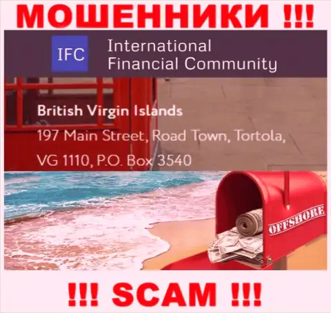 Адрес регистрации WMIFC Com в офшоре - British Virgin Islands, 197 Main Street, Road Town, Tortola, VG 1110, P.O. Box 3540 (информация позаимствована с онлайн-сервиса мошенников)