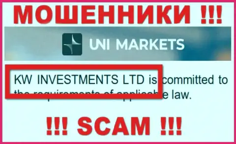 Руководителями UNI Markets оказалась организация - KW Investments Ltd