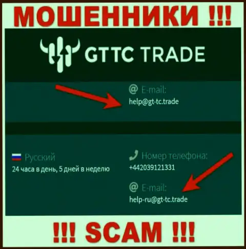 GT TC Trade - это МОШЕННИКИ !!! Данный адрес электронной почты предложен у них на сайте