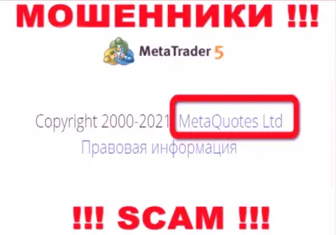 MetaQuotes Ltd - это организация, которая владеет интернет-жуликами МТ5