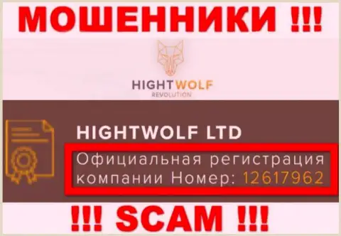 Присутствие регистрационного номера у HightWolf (12617962) не говорит о том что компания надежная