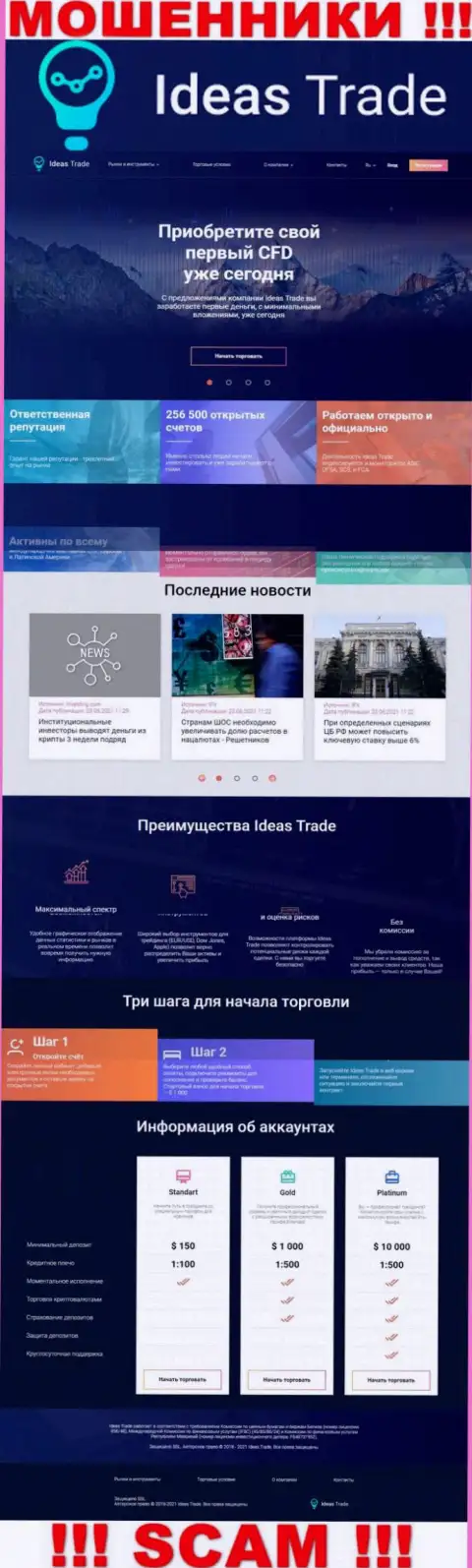 Официальный веб-портал мошенников Идеас Трейд