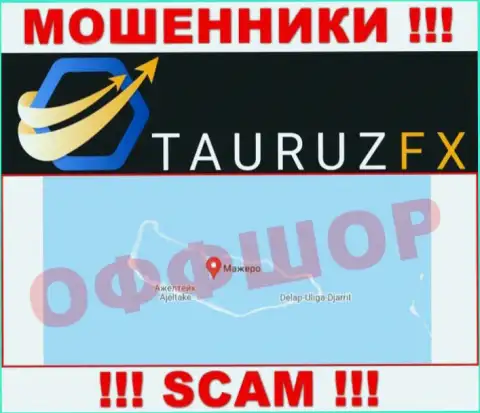 С махинатором TauruzFX довольно опасно взаимодействовать, они расположены в оффшорной зоне: Marshall Island