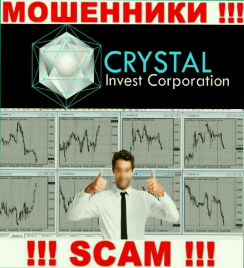 Мошенники Crystal Invest Corporation подталкивают людей работать, а в конечном итоге обувают