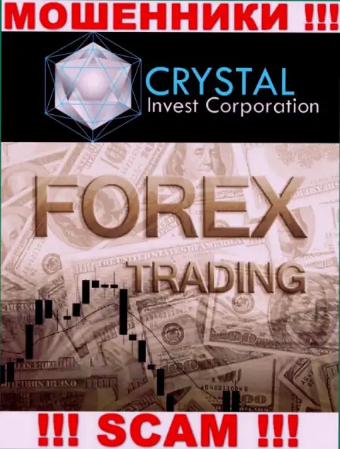 Crystal Invest не внушает доверия, Форекс - это конкретно то, чем заняты указанные воры