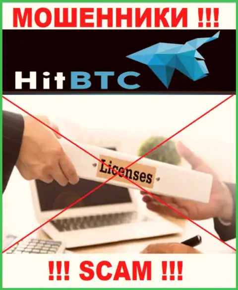 Ни на сайте HitBTC Com, ни в internet сети, инфы об лицензии данной организации НЕТ