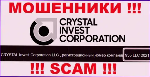 Номер регистрации конторы Crystal Invest Corporation, возможно, что и фейковый - 955 LLC 2021