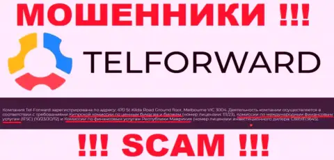 TelForward и контролирующий их незаконные деяния орган (CySEC), являются мошенниками