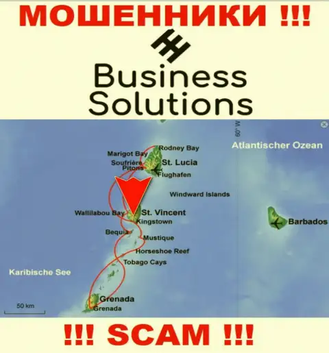 BusinessSolutions специально базируются в оффшоре на территории Кингстаун, Сент-Винсент и Гренадины - ЖУЛИКИ !!!