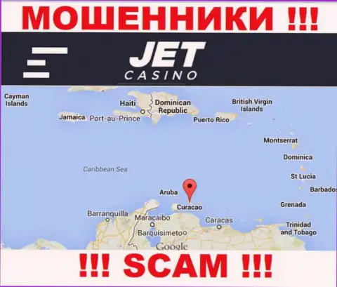 Место регистрации JetCasino на территории - Curaçao