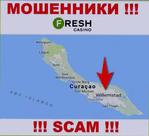 Curaçao - вот здесь, в офшорной зоне, отсиживаются internet обманщики Фреш Казино