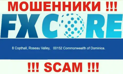 Перейдя на веб-портал FX Core Trade можно заметить, что расположены они в офшоре: 8 Copthall, Roseau Valley, 00152 Commonwealth of Dominica это МОШЕННИКИ !