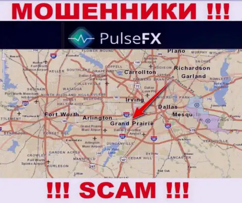 PulseFX - это мошенническая организация, зарегистрированная в офшоре на территории Grand Prairie, Texas