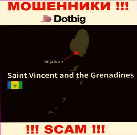 DotBig Com имеют офшорную регистрацию: Kingstown, St. Vincent and the Grenadines - будьте осторожны, мошенники