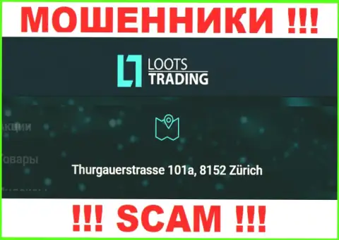 Loots Trading - это еще одни лохотронщики !!! Не желают указывать настоящий официальный адрес компании