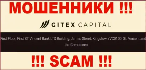 Все клиенты Gitex Capital будут одурачены - указанные мошенники пустили корни в офшоре: First Floor, First ST Vincent Bank LTD Building, James Street, Kingstown VC0100, St. Vincent and the Grenadines
