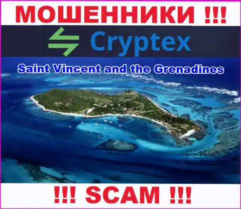 Из Криптекс Нет вложенные денежные средства возвратить невозможно, они имеют оффшорную регистрацию: Saint Vincent and Grenadines