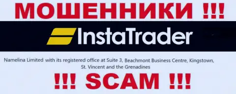 Будьте крайне бдительны - компания ИнстаТрейдер Нет пустила корни в офшорной зоне по адресу: Сьюит 3, бизнес-центр Бичмонт, Кингстаун, Сент-Винсент и Гренадины и сливает доверчивых людей