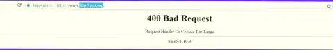 Официальный портал брокера Фибо Груп Лтд несколько дней недоступен и показывает - 400 Bad Request (ошибочный запрос)