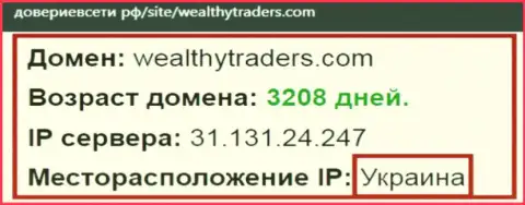 Украинское место регистрации дилинговой организации Wealthy Traders, согласно справочной инфы сайта довериевсети рф