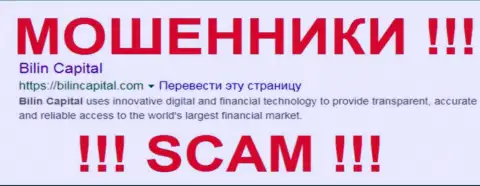 Bilin Capital Ltd - это МОШЕННИКИ ! SCAM !