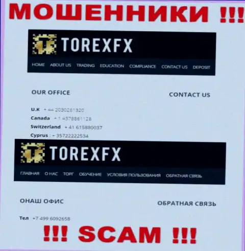В запасе у интернет-мошенников из организации Torex FX есть не один номер телефона